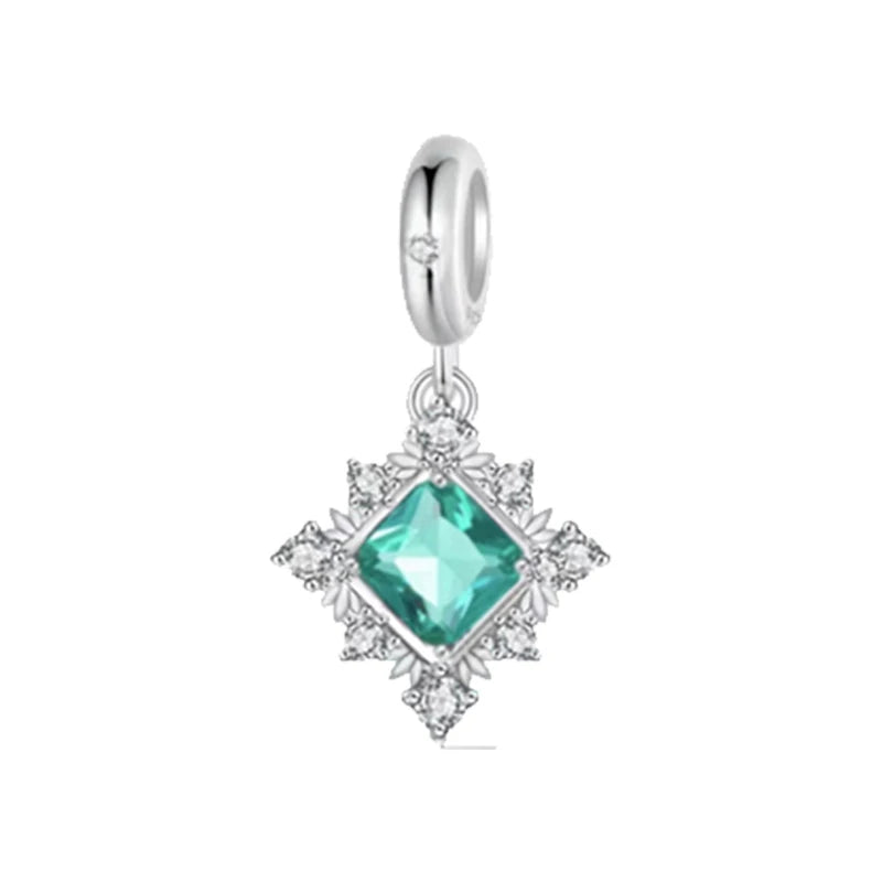 Sterling Silver Green Series Flower Tree Apple Pendan