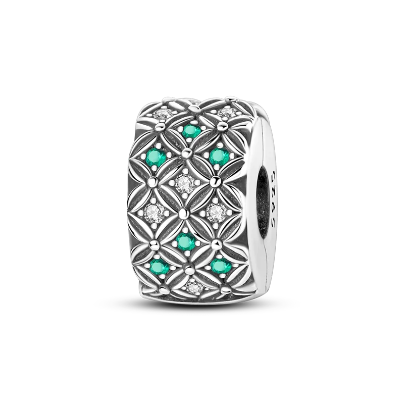 Sterling Silver Green Series Flower Tree Apple Pendan