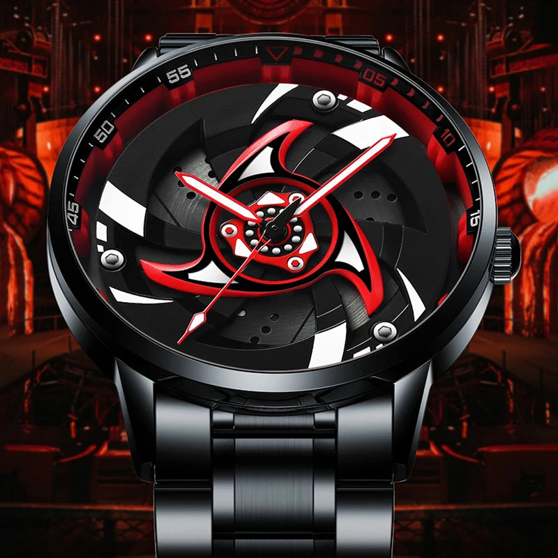 3D Real Watches Super Car Rim Spinning Men's Sports 360 Wheel
