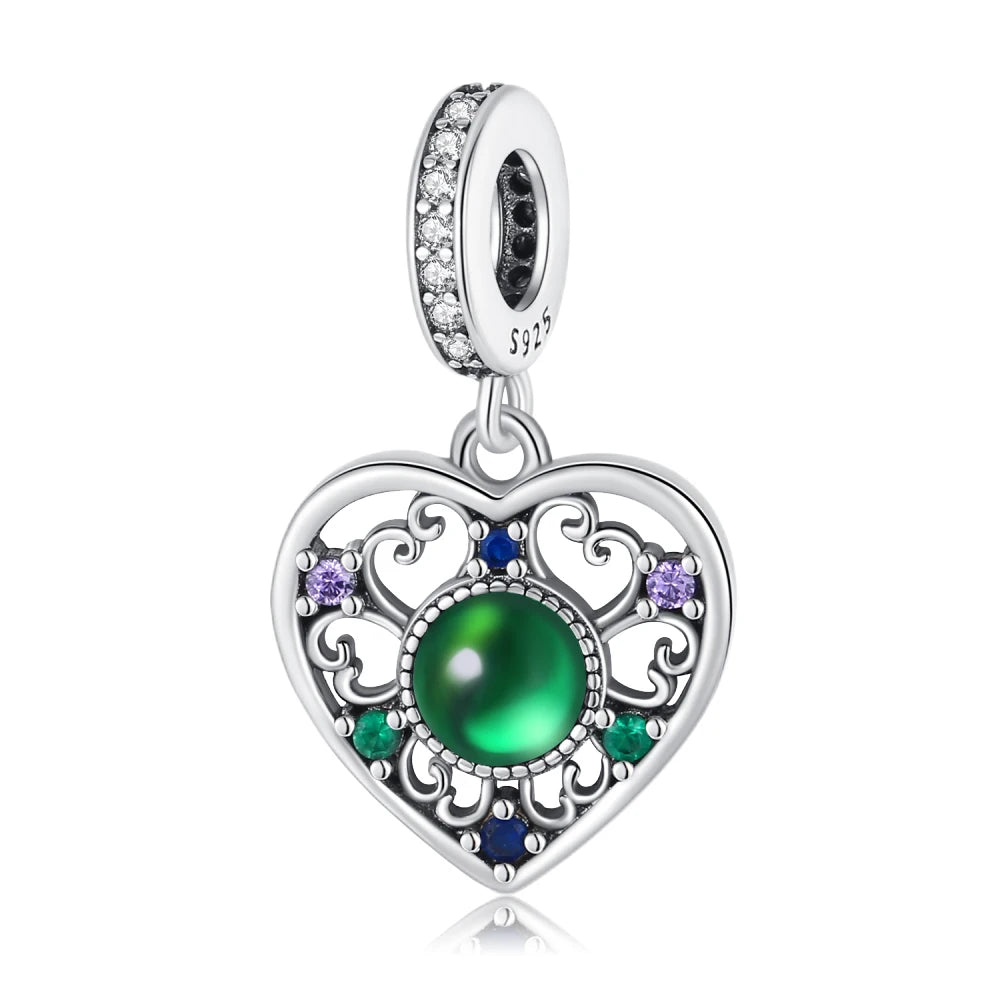 Sterling Silver Green Series Flower Tree Apple Pendan