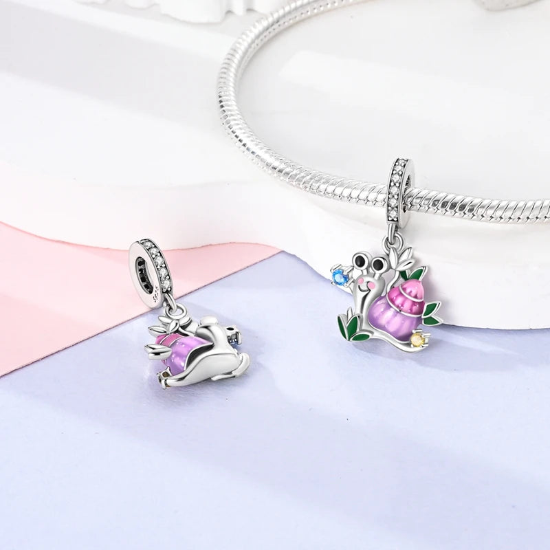 Original Sterling Silver Charm Beads Glowing Luminous Firefly Butterfly Pendant for Bracelet Charm Jewelry