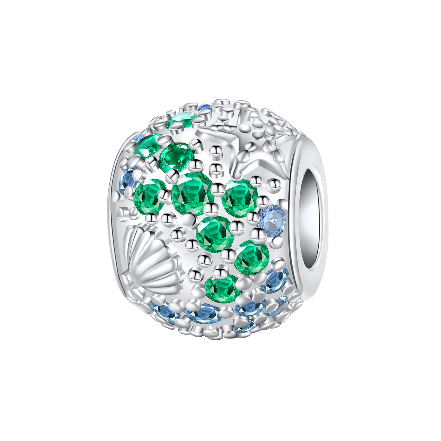 Sterling Silver Green Series Flower Tree Apple Pendan
