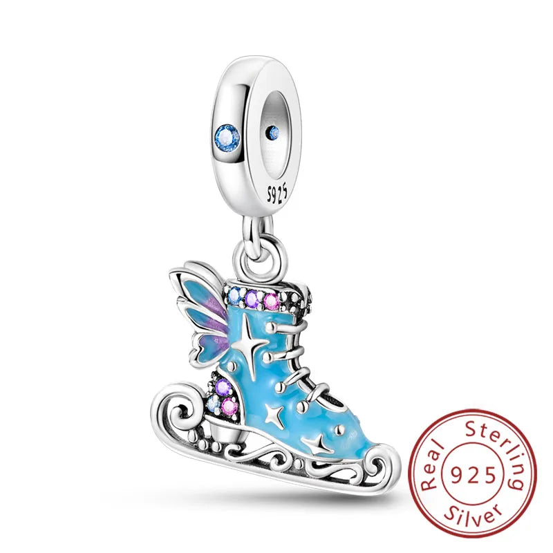 Fit Original 925 Sterling Silver Charms Beads Bow Perfume Bottle Pink Charms for Women Fine DIY Birthday Jewelry Gifts