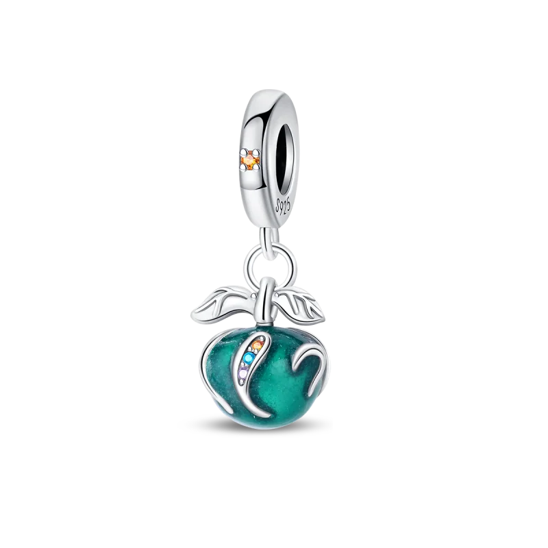 Sterling Silver Green Series Flower Tree Apple Pendan