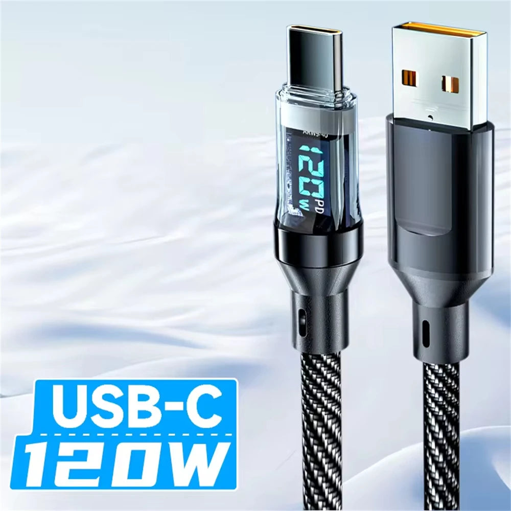 \Type C to Type C Cable Phone Super Fast Charging Cable With LED Display