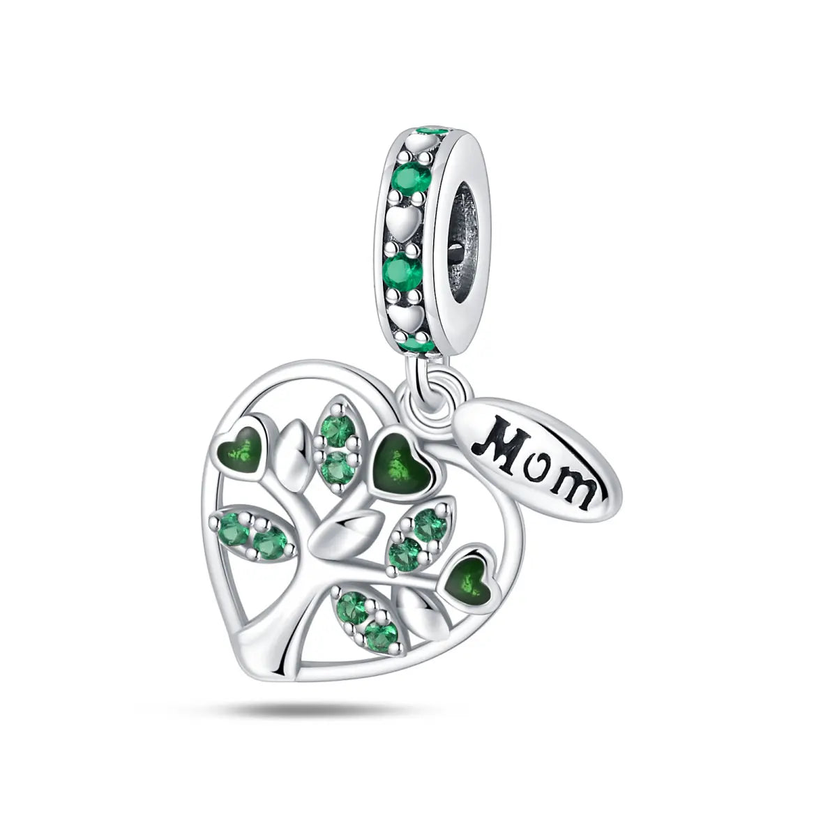 Sterling Silver Green Series Flower Tree Apple Pendan