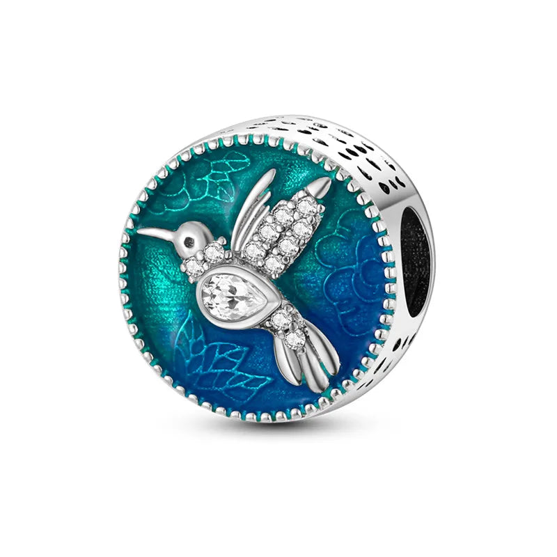 Sterling Silver Green Series Flower Tree Apple Pendan
