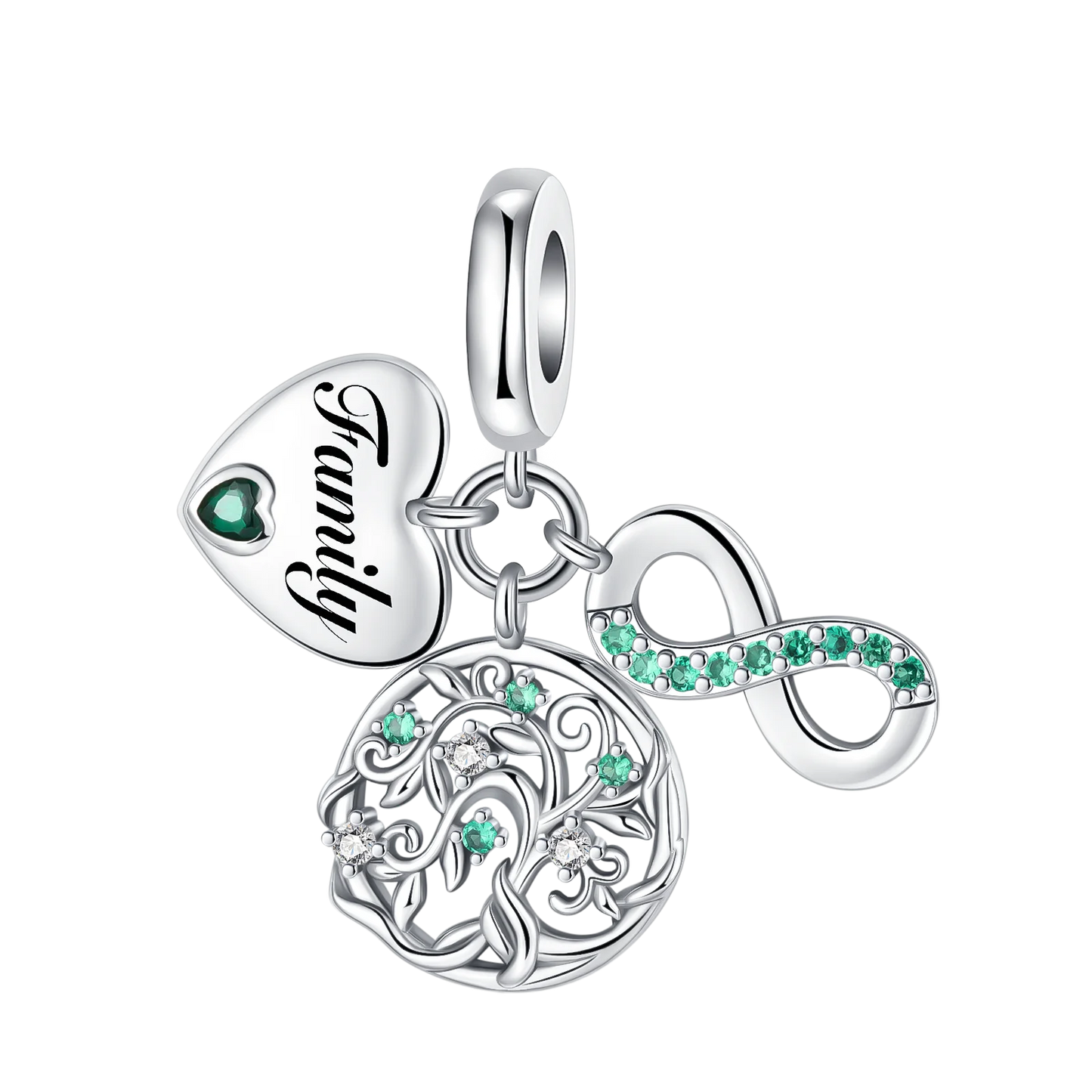 Sterling Silver Green Series Flower Tree Apple Pendan