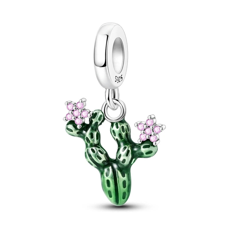 Sterling Silver Green Series Flower Tree Apple Pendan