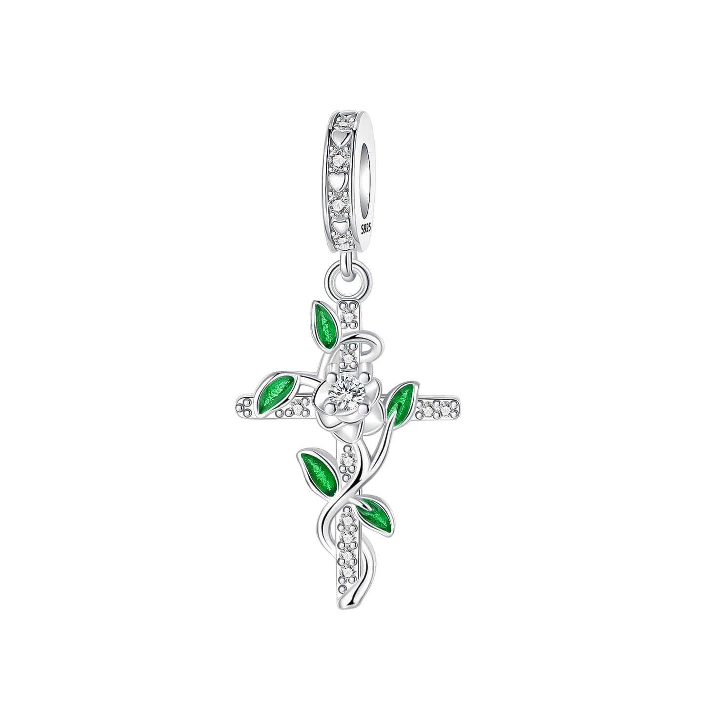 Sterling Silver Green Series Flower Tree Apple Pendan