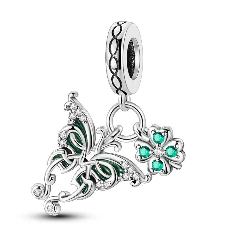 Sterling Silver Green Series Flower Tree Apple Pendan