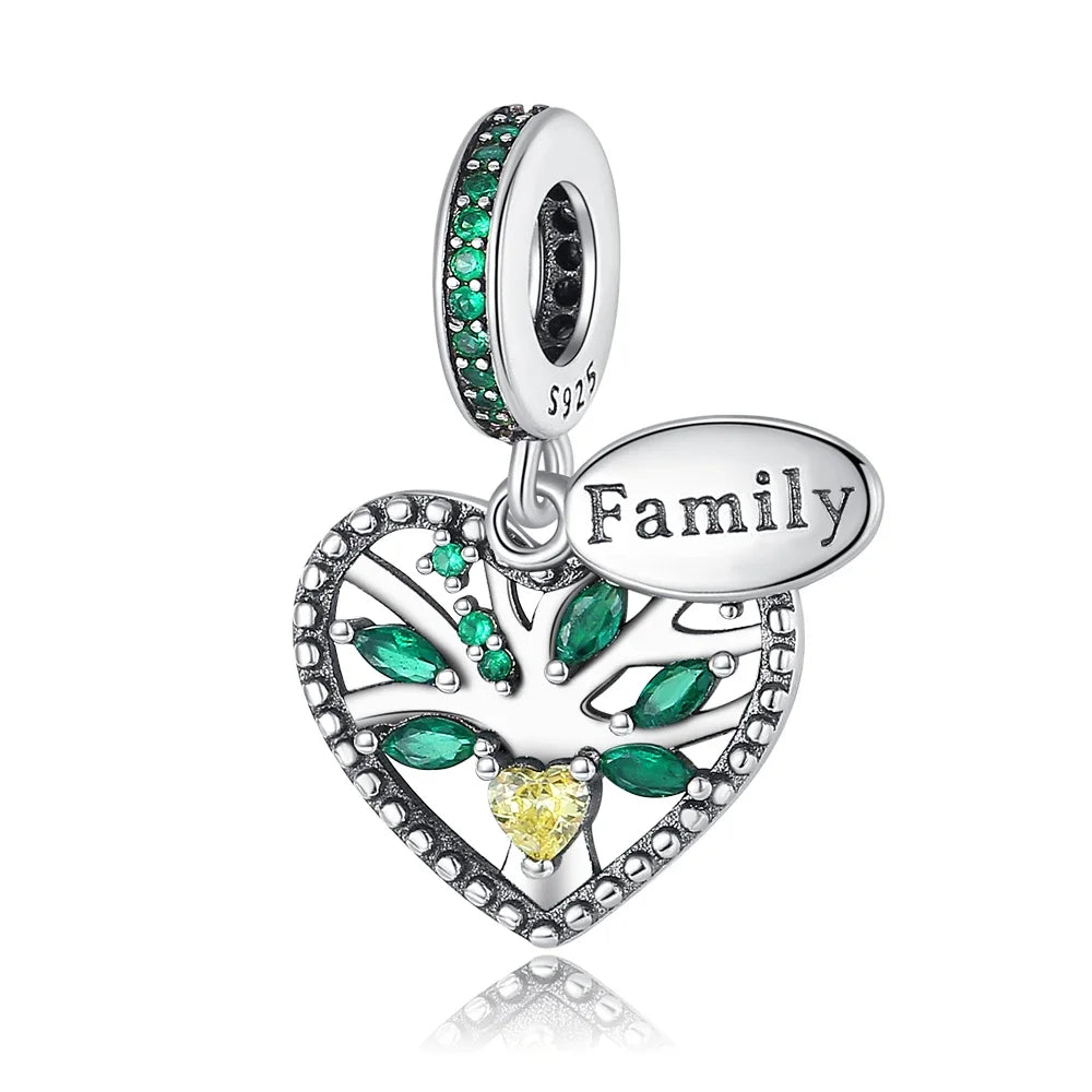 Sterling Silver Green Series Flower Tree Apple Pendan
