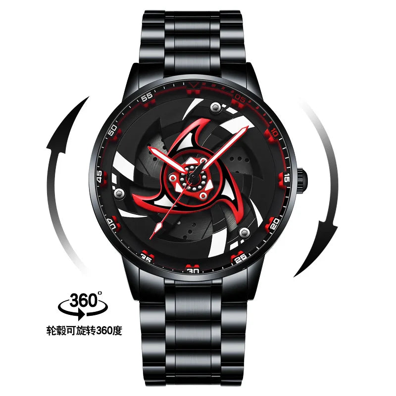 3D Real Watches Super Car Rim Spinning Men's Sports 360 Wheel