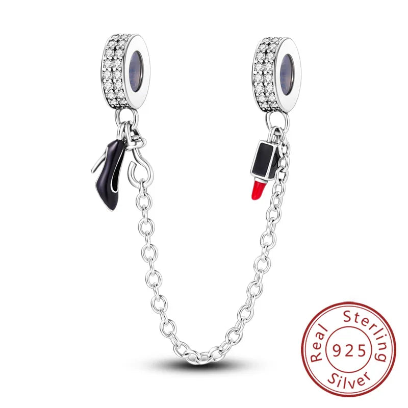 Fit Original 925 Sterling Silver Charms Beads Bow Perfume Bottle Pink Charms for Women Fine DIY Birthday Jewelry Gifts