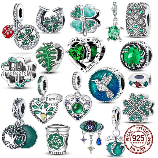 Sterling Silver Green Series Flower Tree Apple Pendan