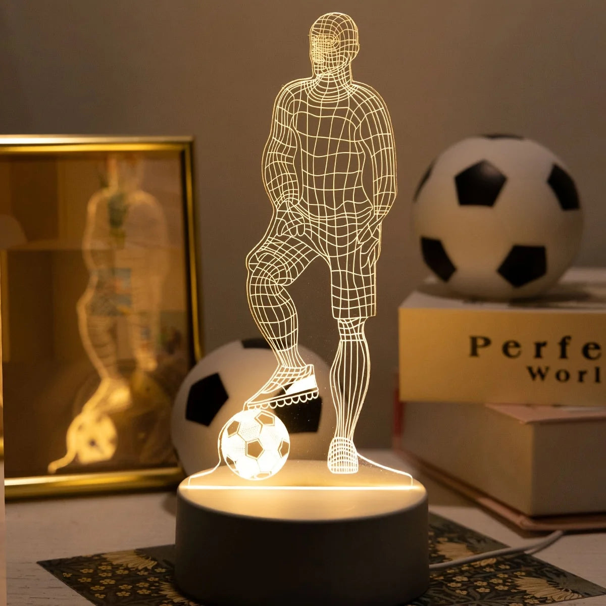 LED 3D Football Theme Table Lamp