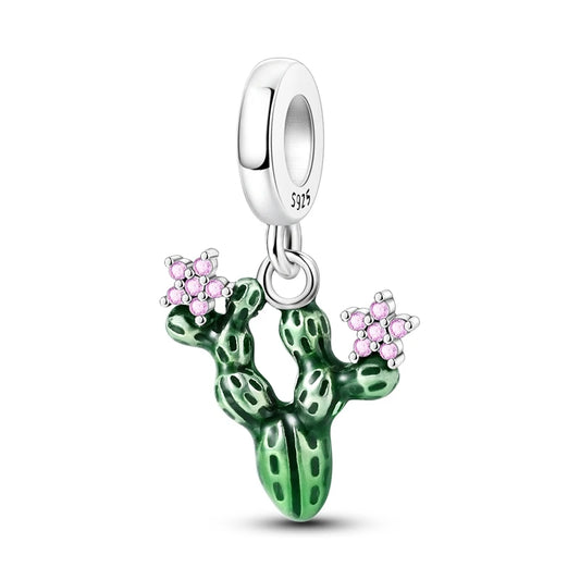 Sterling Silver Green Series Flower Tree Apple Pendan