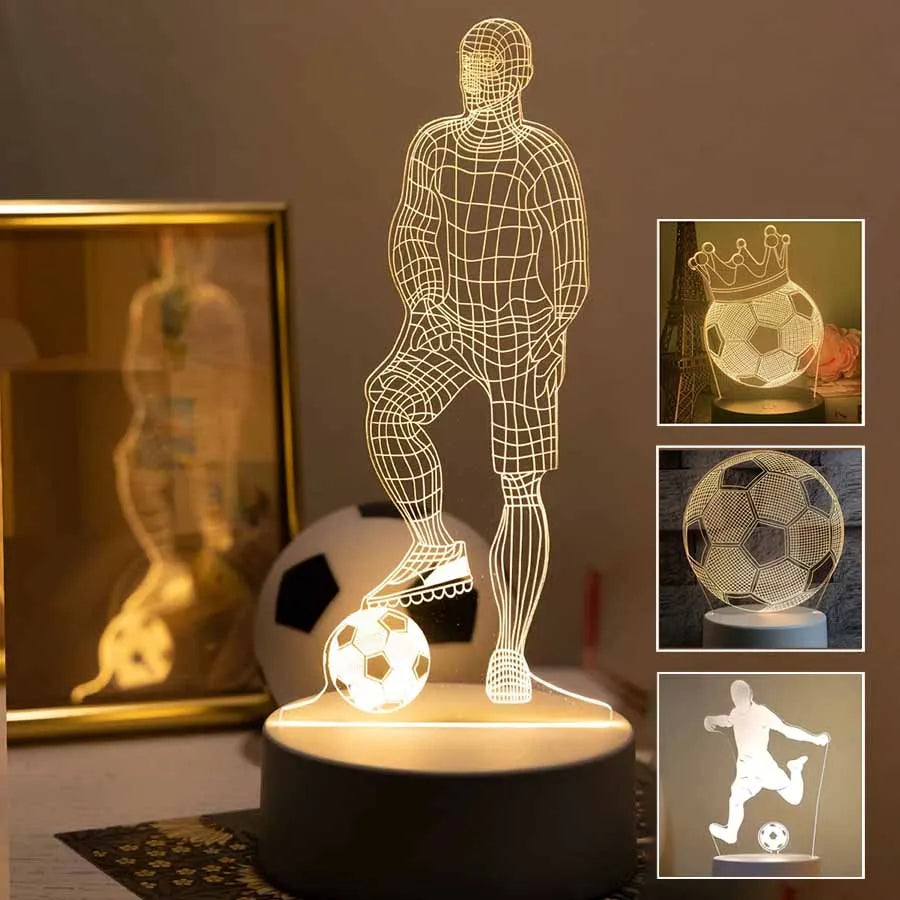 LED 3D Football Theme Table Lamp